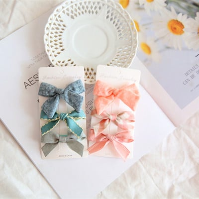 6db/szett Új női színes masni Hajtűk Lányok Szép hajcsatok Hajkötők Kötelek Fejfedők Korea Hajkiegészítők HajfogakJ128