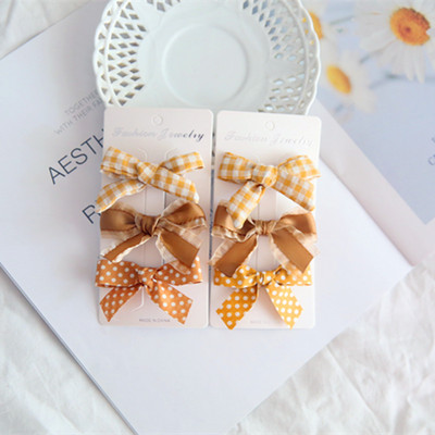 6db/szett Új női színes masni Hajtűk Lányok Szép hajcsatok Hajkötők Kötelek Fejfedők Korea Hajkiegészítők HajfogakJ128