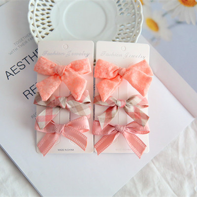 6db/szett Új női színes masni Hajtűk Lányok Szép hajcsatok Hajkötők Kötelek Fejfedők Korea Hajkiegészítők HajfogakJ128