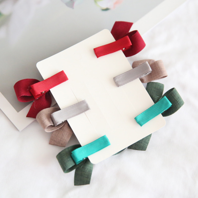 6db/szett Új női színes masni Hajtűk Lányok Szép hajcsatok Hajkötők Kötelek Fejfedők Korea Hajkiegészítők HajfogakJ128