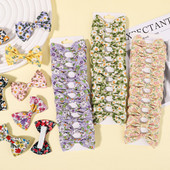 10db/szett lányoknak édes virágmintás masnik hajcsattok pamut masni hajcsatok csapok fejfedők gyerekeknek hajkiegészítők nagykereskedelme