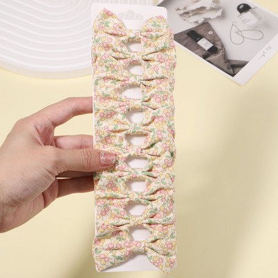 10db/szett lányoknak édes virágmintás masnik hajcsattok pamut masni hajcsatok csapok fejfedők gyerekeknek hajkiegészítők nagykereskedelme