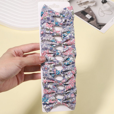 10db/szett lányoknak édes virágmintás masnik hajcsattok pamut masni hajcsatok csapok fejfedők gyerekeknek hajkiegészítők nagykereskedelme