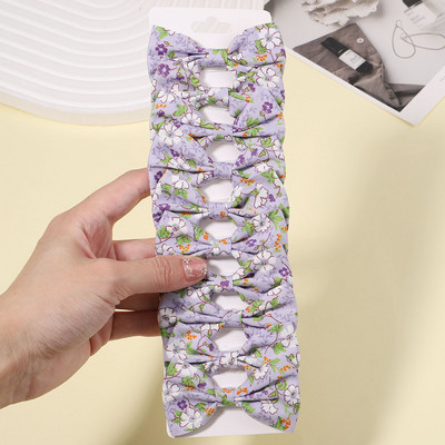 10db/szett lányoknak édes virágmintás masnik hajcsattok pamut masni hajcsatok csapok fejfedők gyerekeknek hajkiegészítők nagykereskedelme