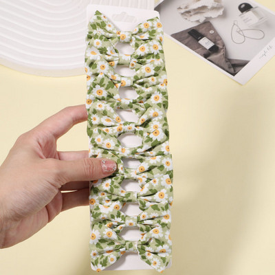 10db/szett lányoknak édes virágmintás masnik hajcsattok pamut masni hajcsatok csapok fejfedők gyerekeknek hajkiegészítők nagykereskedelme