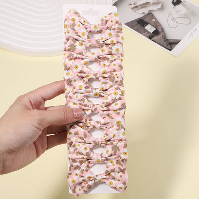 10db/szett lányoknak édes virágmintás masnik hajcsattok pamut masni hajcsatok csapok fejfedők gyerekeknek hajkiegészítők nagykereskedelme