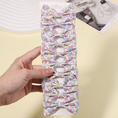 10db/szett lányoknak édes virágmintás masnik hajcsattok pamut masni hajcsatok csapok fejfedők gyerekeknek hajkiegészítők nagykereskedelme