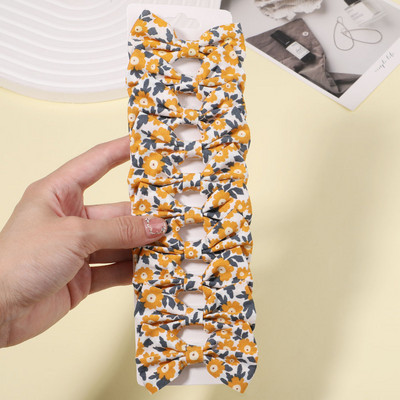 10db/szett lányoknak édes virágmintás masnik hajcsattok pamut masni hajcsatok csapok fejfedők gyerekeknek hajkiegészítők nagykereskedelme