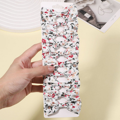 10db/szett lányoknak édes virágmintás masnik hajcsattok pamut masni hajcsatok csapok fejfedők gyerekeknek hajkiegészítők nagykereskedelme