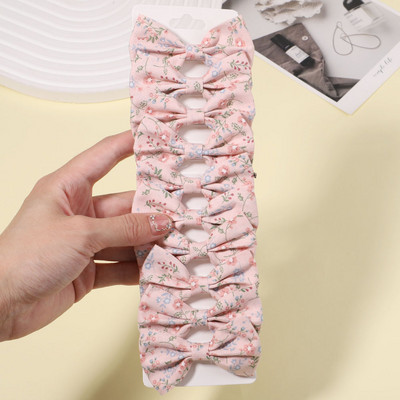 10db/szett lányoknak édes virágmintás masnik hajcsattok pamut masni hajcsatok csapok fejfedők gyerekeknek hajkiegészítők nagykereskedelme