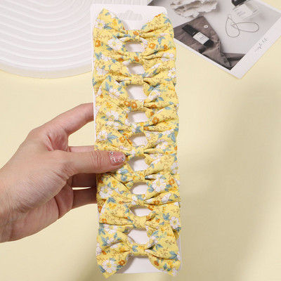 10db/szett lányoknak édes virágmintás masnik hajcsattok pamut masni hajcsatok csapok fejfedők gyerekeknek hajkiegészítők nagykereskedelme