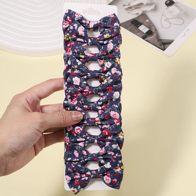 10db/szett lányoknak édes virágmintás masnik hajcsattok pamut masni hajcsatok csapok fejfedők gyerekeknek hajkiegészítők nagykereskedelme