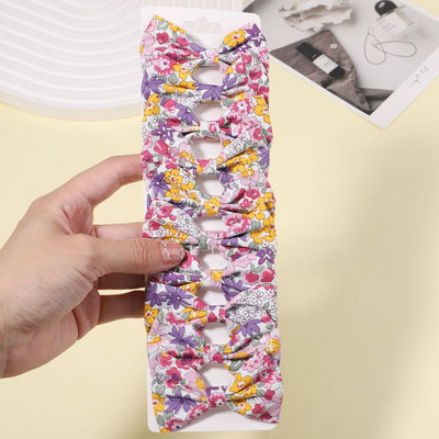 10db/szett lányoknak édes virágmintás masnik hajcsattok pamut masni hajcsatok csapok fejfedők gyerekeknek hajkiegészítők nagykereskedelme