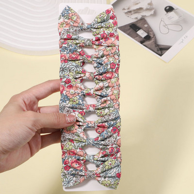 10db/szett lányoknak édes virágmintás masnik hajcsattok pamut masni hajcsatok csapok fejfedők gyerekeknek hajkiegészítők nagykereskedelme