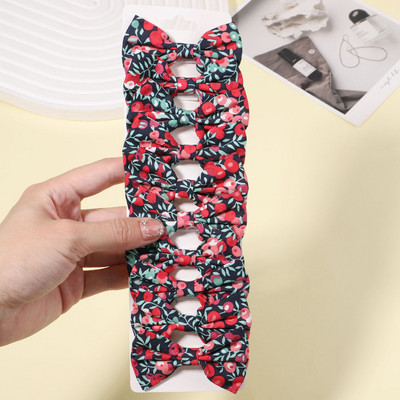 10db/szett lányoknak édes virágmintás masnik hajcsattok pamut masni hajcsatok csapok fejfedők gyerekeknek hajkiegészítők nagykereskedelme