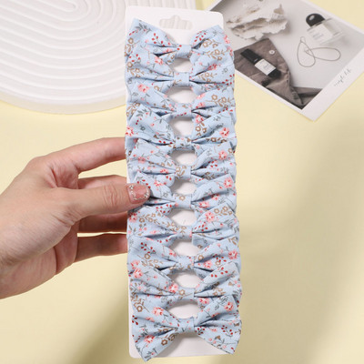 10db/szett lányoknak édes virágmintás masnik hajcsattok pamut masni hajcsatok csapok fejfedők gyerekeknek hajkiegészítők nagykereskedelme