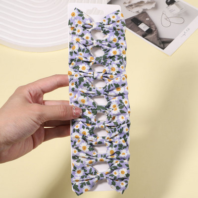 10db/szett lányoknak édes virágmintás masnik hajcsattok pamut masni hajcsatok csapok fejfedők gyerekeknek hajkiegészítők nagykereskedelme