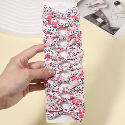 10db/szett lányoknak édes virágmintás masnik hajcsattok pamut masni hajcsatok csapok fejfedők gyerekeknek hajkiegészítők nagykereskedelme