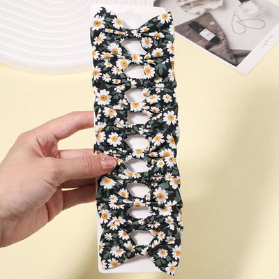 10db/szett lányoknak édes virágmintás masnik hajcsattok pamut masni hajcsatok csapok fejfedők gyerekeknek hajkiegészítők nagykereskedelme
