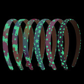1 ks svietiace jednorožcové čelenky pre dievčatá, farebné trblietavé hviezdicové vzory, detské darčeky do vlasov, vlasové doplnky
