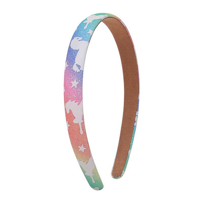 1 ks svietiace jednorožcové čelenky pre dievčatá, farebné trblietavé hviezdicové vzory, detské darčeky do vlasov, vlasové doplnky
