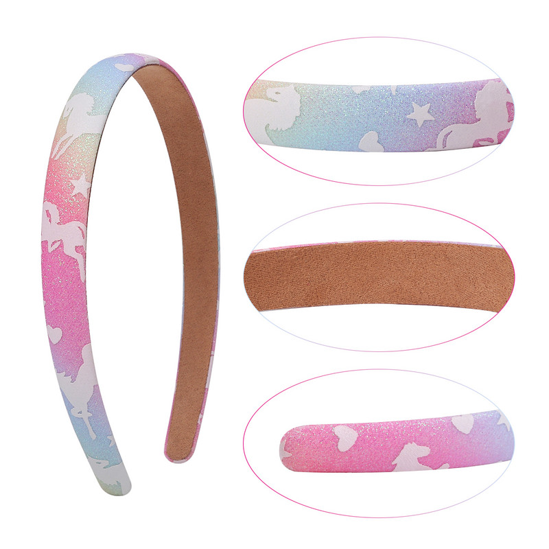 1 ks svietiace jednorožcové čelenky pre dievčatá, farebné trblietavé hviezdicové vzory, detské darčeky do vlasov, vlasové doplnky