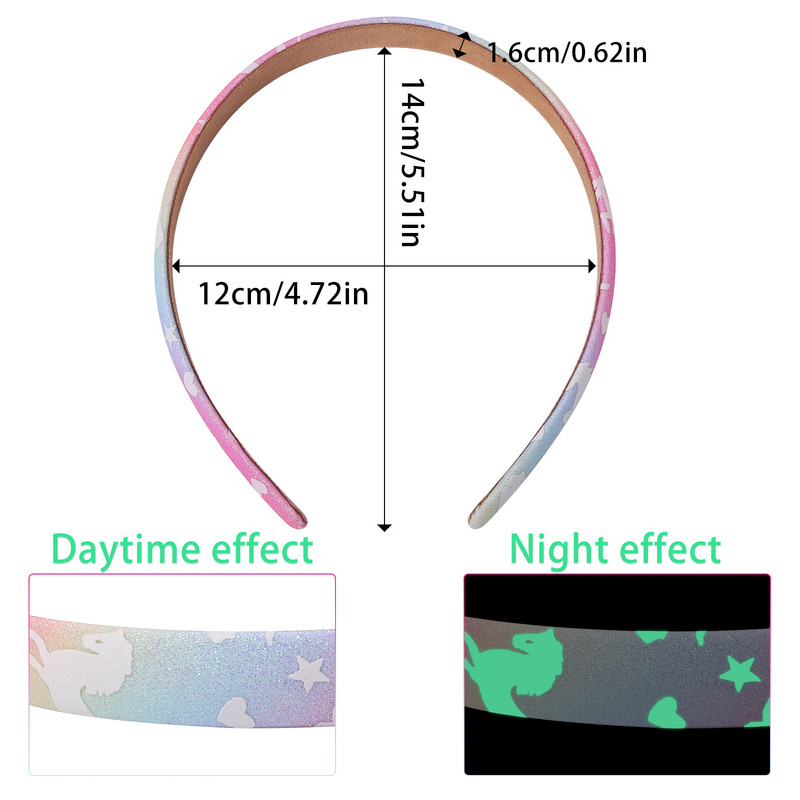 1 ks svietiace jednorožcové čelenky pre dievčatá, farebné trblietavé hviezdicové vzory, detské darčeky do vlasov, vlasové doplnky