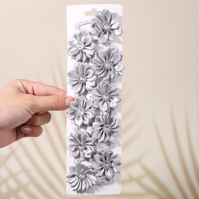 10 bucăți/set agrafe de păr cu stras cu flori de culoare uni pentru copii agrafe BB lucrate manual Agrafe de păr Accesorii de păr la modă pentru fete