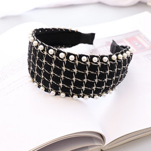 Szövet kockás Vintage Retro haj Sálpánt masni hajpánt női lányoknak Korea fejpántok divatos kiegészítők