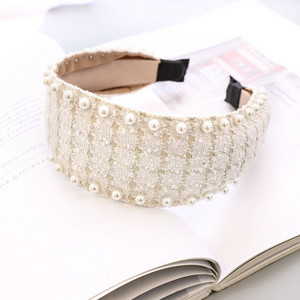 Szövet kockás Vintage Retro haj Sálpánt masni hajpánt női lányoknak Korea fejpántok divatos kiegészítők