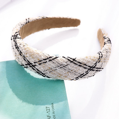 Szövet kockás Vintage Retro haj Sálpánt masni hajpánt női lányoknak Korea fejpántok divatos kiegészítők