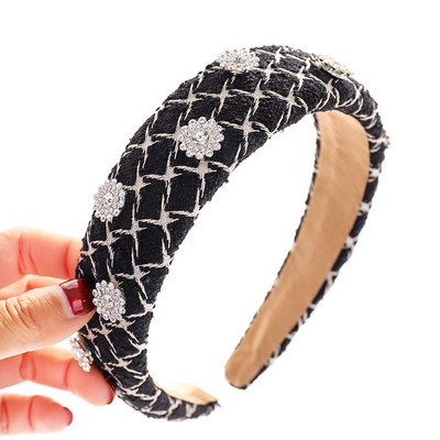 Szövet kockás Vintage Retro haj Sálpánt masni hajpánt női lányoknak Korea fejpántok divatos kiegészítők