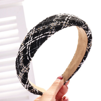 Szövet kockás Vintage Retro haj Sálpánt masni hajpánt női lányoknak Korea fejpántok divatos kiegészítők