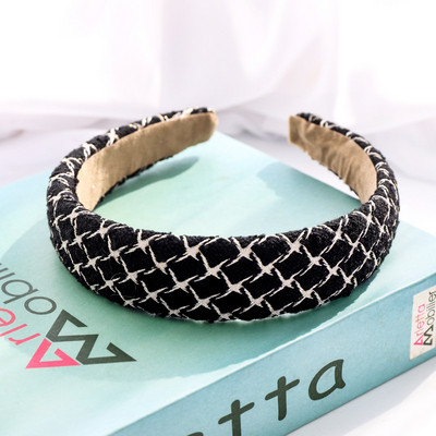 Szövet kockás Vintage Retro haj Sálpánt masni hajpánt női lányoknak Korea fejpántok divatos kiegészítők