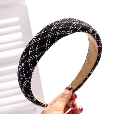 Szövet kockás Vintage Retro haj Sálpánt masni hajpánt női lányoknak Korea fejpántok divatos kiegészítők