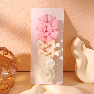 6 bucăți/set agrafe de păr cu flori de culoare dulce bomboană pentru fetițe agrafe de păr sigure drăguțe, făcute manual pentru copii, accesorii de păr, cadouri cu ridicata