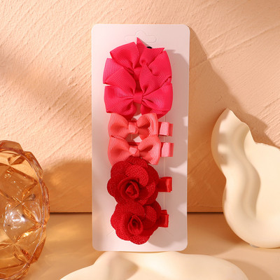 6 bucăți/set agrafe de păr cu flori de culoare dulce bomboană pentru fetițe agrafe de păr sigure drăguțe, făcute manual pentru copii, accesorii de păr, cadouri cu ridicata