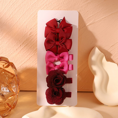 6 bucăți/set agrafe de păr cu flori de culoare dulce bomboană pentru fetițe agrafe de păr sigure drăguțe, făcute manual pentru copii, accesorii de păr, cadouri cu ridicata