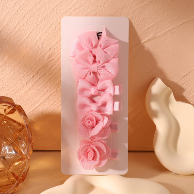 6 bucăți/set agrafe de păr cu flori de culoare dulce bomboană pentru fetițe agrafe de păr sigure drăguțe, făcute manual pentru copii, accesorii de păr, cadouri cu ridicata