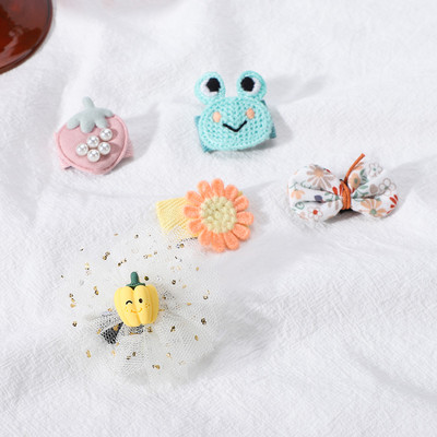 5 kusov Sada sponiek do vlasov Roztomilé vlasové doplnky Dievčenská čiapka Mašľa Kvetinová zvieracia sponka do vlasov Čelenka Cartoon Elastická čelenka Darček