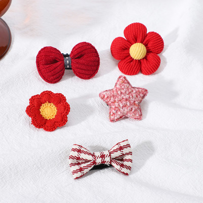 5 kusov Sada sponiek do vlasov Roztomilé vlasové doplnky Dievčenská čiapka Mašľa Kvetinová zvieracia sponka do vlasov Čelenka Cartoon Elastická čelenka Darček