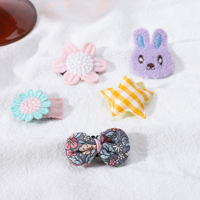 5 kusov Sada sponiek do vlasov Roztomilé vlasové doplnky Dievčenská čiapka Mašľa Kvetinová zvieracia sponka do vlasov Čelenka Cartoon Elastická čelenka Darček