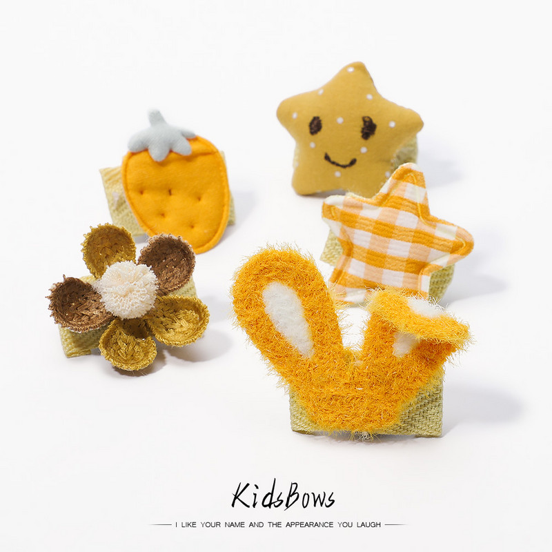 5 kusov Sada sponiek do vlasov Roztomilé vlasové doplnky Dievčenská čiapka Mašľa Kvetinová zvieracia sponka do vlasov Čelenka Cartoon Elastická čelenka Darček