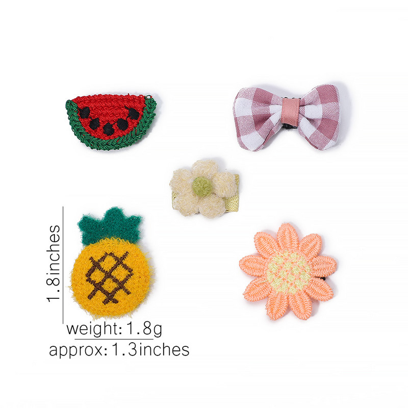 5 kusov Sada sponiek do vlasov Roztomilé vlasové doplnky Dievčenská čiapka Mašľa Kvetinová zvieracia sponka do vlasov Čelenka Cartoon Elastická čelenka Darček