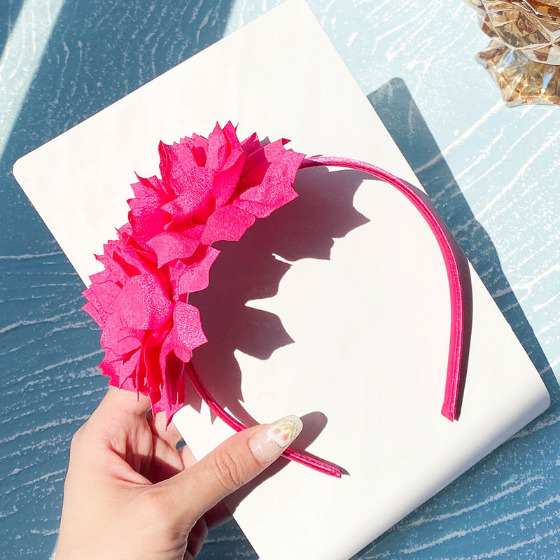 3,7 hüvelykes nagy virágos fejpánt gyerekeknek lányoknak tömör haj karika Grosgrain szalag baba kézzel készített hajkiegészítők ajándékok