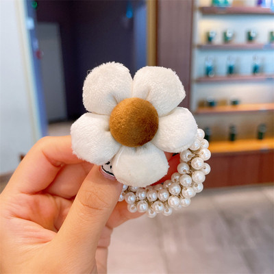 Inel de păr pentru copii, floare, cap de perlă, frânghie, podoabă de păr, fetiță, cravată fluture, banda de păr, din piele, frânghie pentru chifteluță