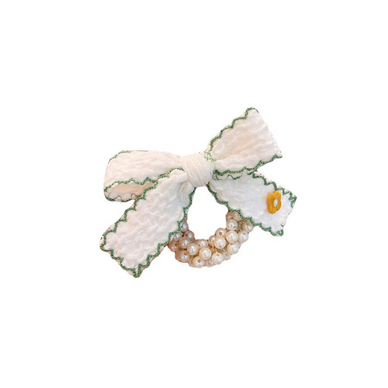 Inel de păr pentru copii, floare, cap de perlă, frânghie, podoabă de păr, fetiță, cravată fluture, banda de păr, din piele, frânghie pentru chifteluță