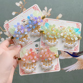 1 par Hanfu cvijet Ručno izrađene ukosnice Žene Djevojčice Dječje Plišane cvjetne resice Ukosnica Ukosnica Ukosnica Dodaci Ukosnice Ukosnice