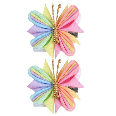 2vnt./rinkinys Spalvingi drugelių plaukų segtukai vaikams Mergaitėms aksominiai plaukų segtukai kūdikiams, mielos plaukų rankenėlės barrettes plaukų aksesuarai