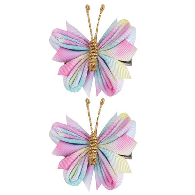 2vnt./rinkinys Spalvingi drugelių plaukų segtukai vaikams Mergaitėms aksominiai plaukų segtukai kūdikiams, mielos plaukų rankenėlės barrettes plaukų aksesuarai